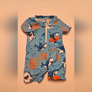 Shark Print Baby Swim Suit